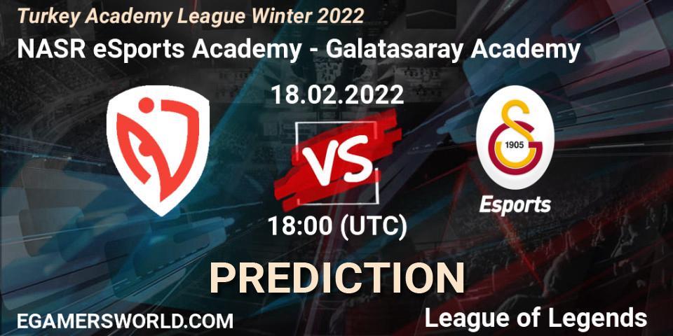 NASR eSports Academy - Galatasaray Academy: ennuste. 18.02.2022 at 18:00, LoL, Turkey Academy League Winter 2022