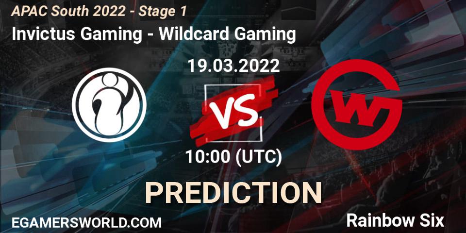 Invictus Gaming - Wildcard Gaming: ennuste. 19.03.2022 at 09:40, Rainbow Six, APAC South 2022 - Stage 1