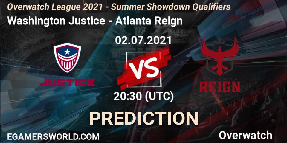 Washington Justice - Atlanta Reign: ennuste. 02.07.2021 at 21:00, Overwatch, Overwatch League 2021 - Summer Showdown Qualifiers