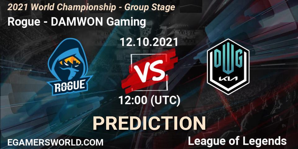 Rogue - DAMWON Gaming: ennuste. 12.10.2021 at 12:00, LoL, 2021 World Championship - Group Stage