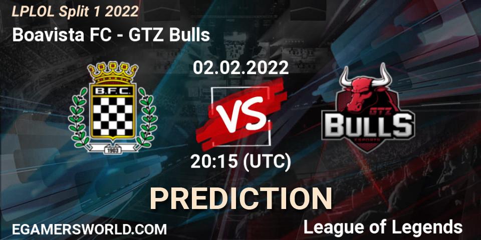 Boavista FC - GTZ Bulls: ennuste. 02.02.2022 at 20:15, LoL, LPLOL Split 1 2022