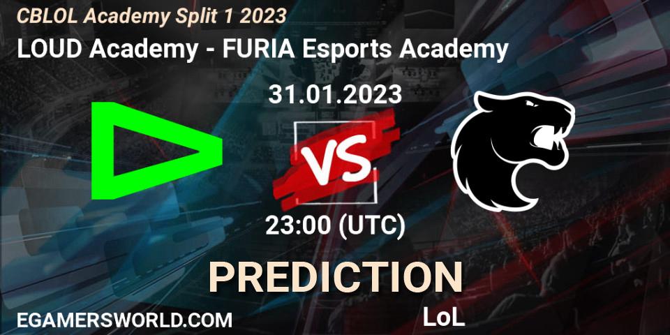 LOUD Academy - FURIA Esports Academy: ennuste. 31.01.23, LoL, CBLOL Academy Split 1 2023