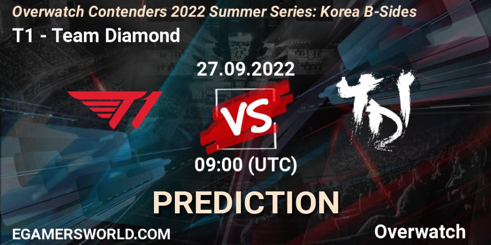 T1 - Team Diamond: ennuste. 27.09.22, Overwatch, Overwatch Contenders 2022 Summer Series: Korea B-Sides