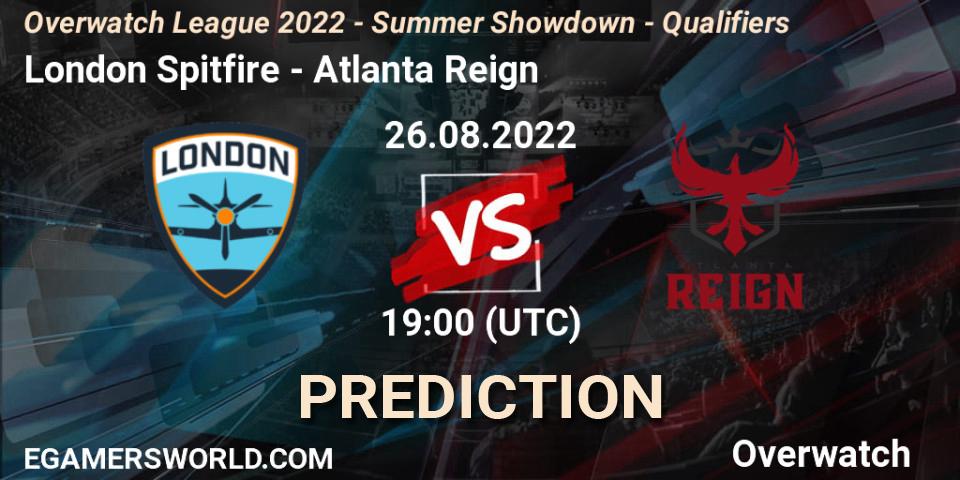 London Spitfire - Atlanta Reign: ennuste. 26.08.2022 at 19:00, Overwatch, Overwatch League 2022 - Summer Showdown - Qualifiers