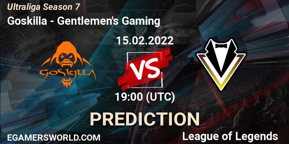 Goskilla - Gentlemen's Gaming: ennuste. 15.02.2022 at 19:00, LoL, Ultraliga Season 7