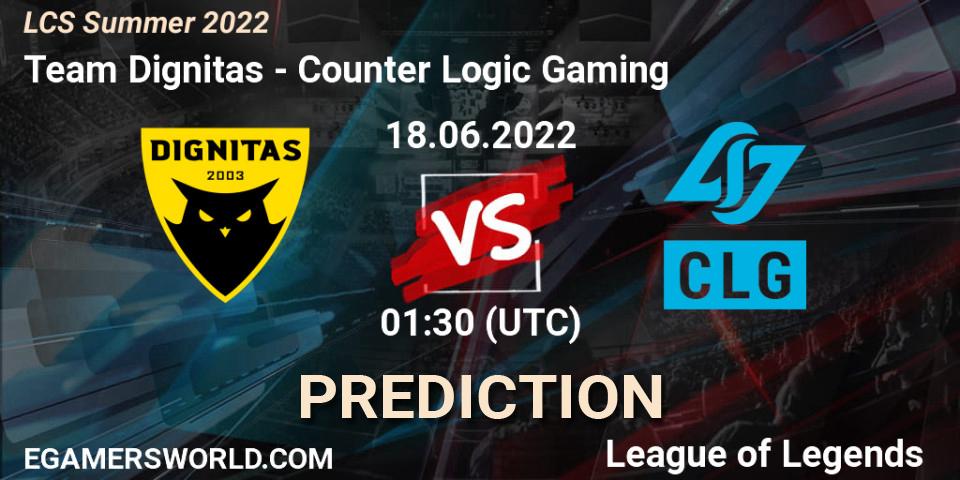 Team Dignitas - Counter Logic Gaming: ennuste. 18.06.22, LoL, LCS Summer 2022