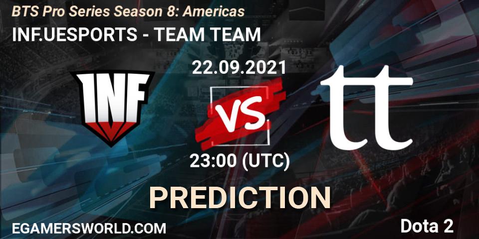 INF.UESPORTS - TEAM TEAM: ennuste. 23.09.21, Dota 2, BTS Pro Series Season 8: Americas