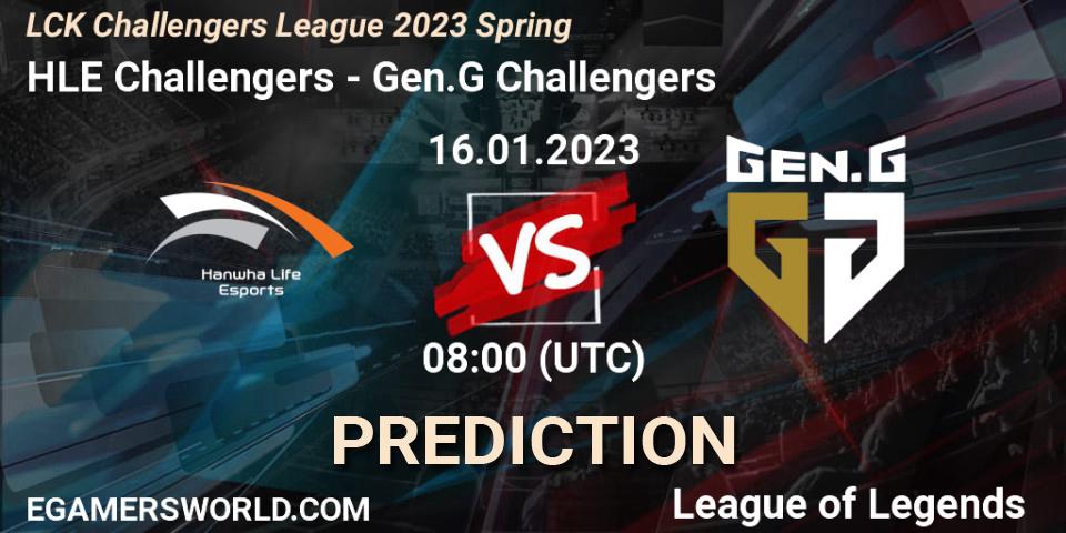 HLE Challengers - Gen.G Challengers: ennuste. 16.01.2023 at 08:00, LoL, LCK Challengers League 2023 Spring