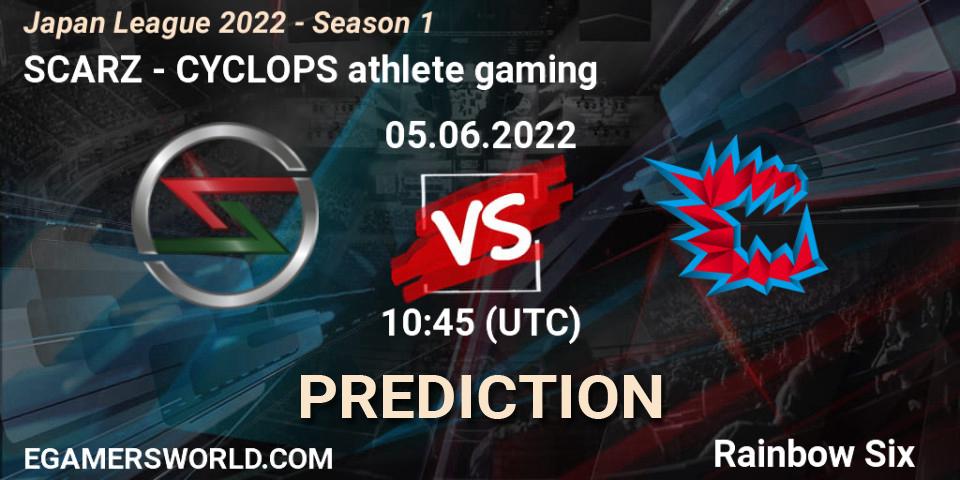 SCARZ - CYCLOPS athlete gaming: ennuste. 05.06.2022 at 10:45, Rainbow Six, Japan League 2022 - Season 1