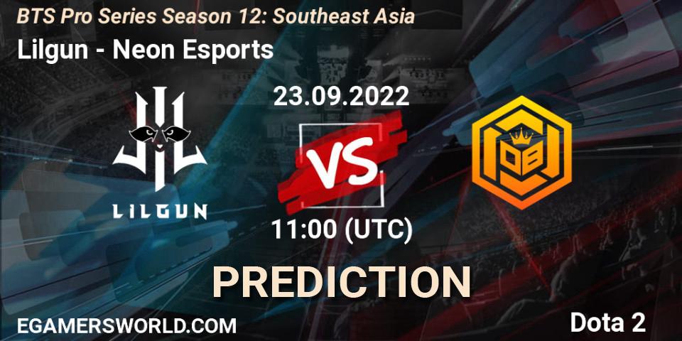 Lilgun - Neon Esports: ennuste. 23.09.22, Dota 2, BTS Pro Series Season 12: Southeast Asia