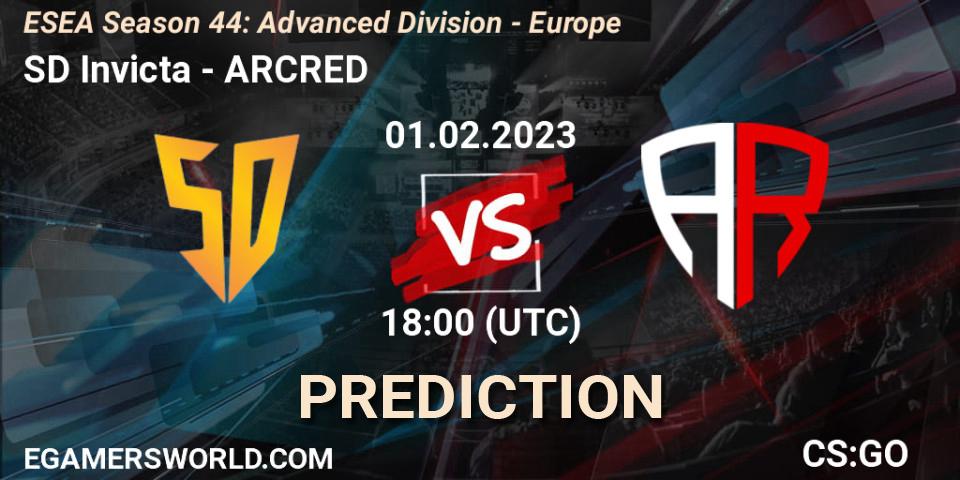 SD Invicta - ARCRED: ennuste. 01.02.23, CS2 (CS:GO), ESEA Season 44: Advanced Division - Europe