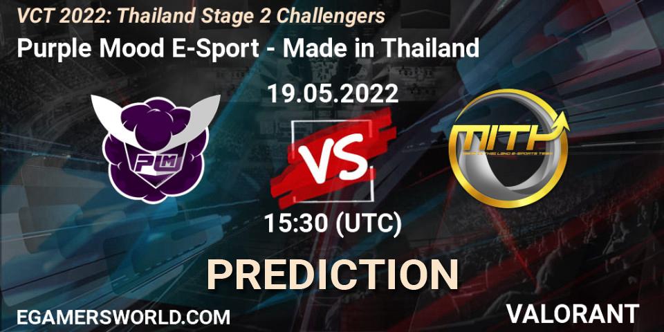 Purple Mood E-Sport - Made in Thailand: ennuste. 19.05.2022 at 13:30, VALORANT, VCT 2022: Thailand Stage 2 Challengers
