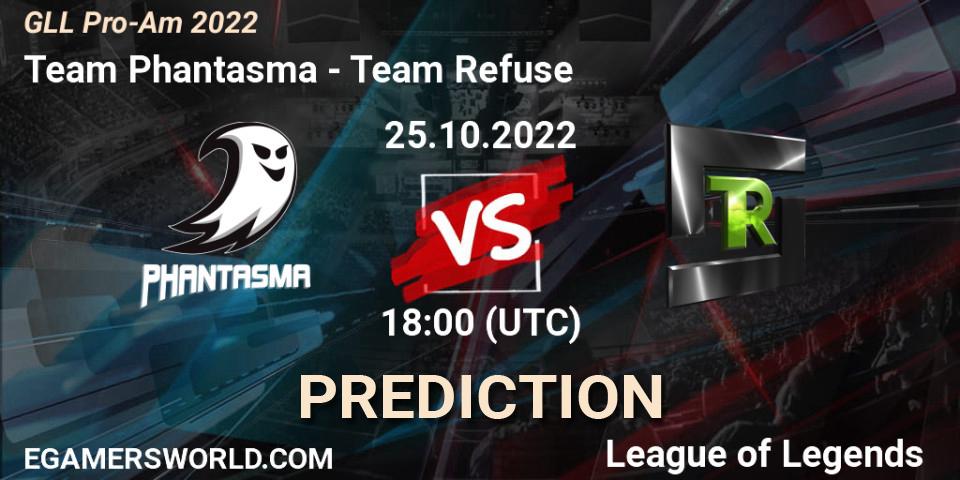 Team Phantasma - Team Refuse: ennuste. 25.10.2022 at 17:00, LoL, GLL Pro-Am 2022
