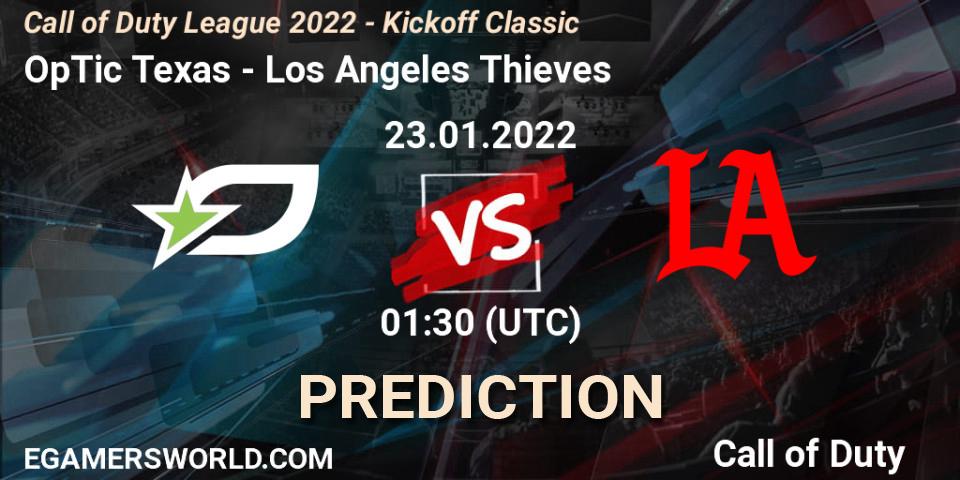 OpTic Texas - Los Angeles Thieves: ennuste. 23.01.22, Call of Duty, Call of Duty League 2022 - Kickoff Classic