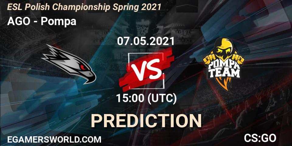 AGO - Pompa: ennuste. 07.05.2021 at 15:00, Counter-Strike (CS2), ESL Mistrzostwa Polski: Spring 2021