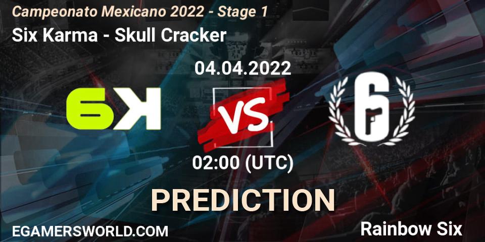Six Karma - Skull Cracker: ennuste. 04.04.2022 at 02:00, Rainbow Six, Campeonato Mexicano 2022 - Stage 1