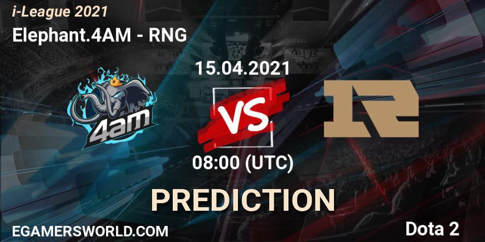 Elephant.4AM - RNG: ennuste. 14.04.2021 at 08:05, Dota 2, i-League 2021 Season 1