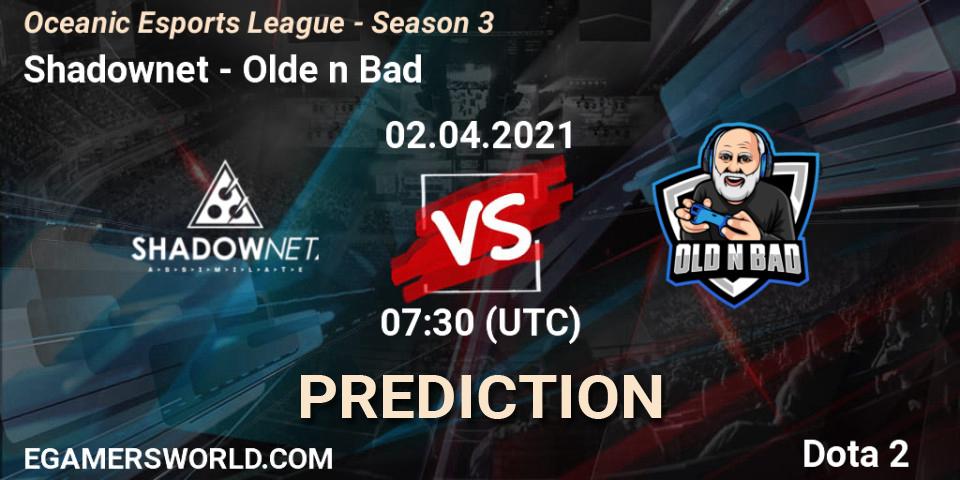 Shadownet - Olde n Bad: ennuste. 02.04.2021 at 07:30, Dota 2, Oceanic Esports League - Season 3