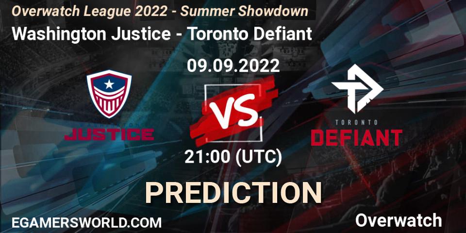 Washington Justice - Toronto Defiant: ennuste. 09.09.2022 at 23:00, Overwatch, Overwatch League 2022 - Summer Showdown