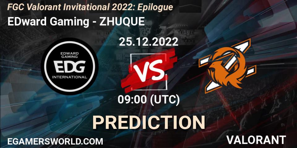 EDward Gaming - ZHUQUE: ennuste. 25.12.2022 at 09:00, VALORANT, FGC Valorant Invitational 2022: Epilogue