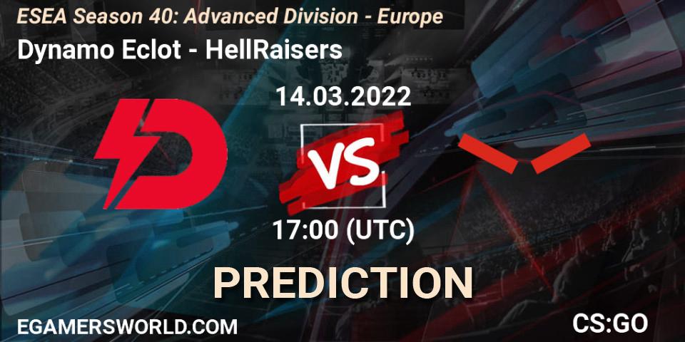 Dynamo Eclot - HellRaisers: ennuste. 14.03.22, CS2 (CS:GO), ESEA Season 40: Advanced Division - Europe