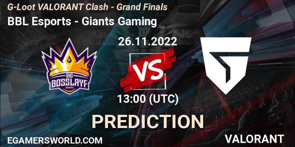 BBL Esports - Giants Gaming: ennuste. 26.11.22, VALORANT, G-Loot VALORANT Clash - Grand Finals