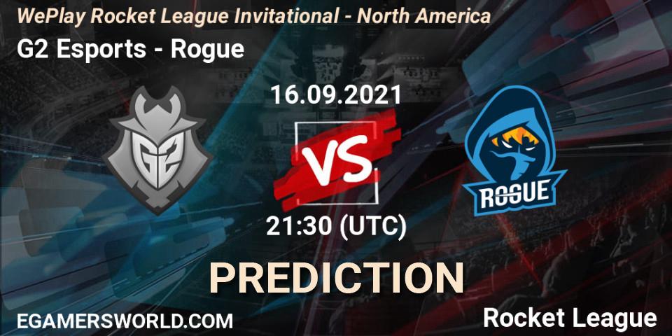 G2 Esports - Rogue: ennuste. 16.09.2021 at 21:30, Rocket League, WePlay Rocket League Invitational - North America