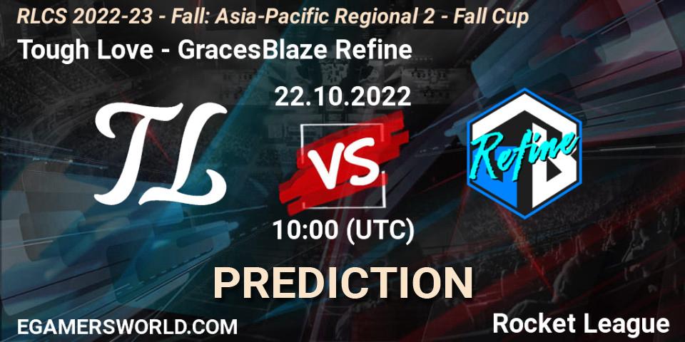 Tough Love - C.E.R.T.: ennuste. 22.10.2022 at 10:00, Rocket League, RLCS 2022-23 - Fall: Asia-Pacific Regional 2 - Fall Cup