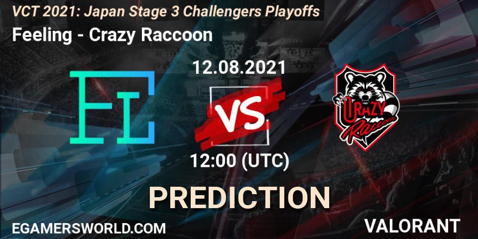 Feeling - Crazy Raccoon: ennuste. 12.08.2021 at 12:00, VALORANT, VCT 2021: Japan Stage 3 Challengers Playoffs