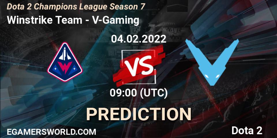 Winstrike Team - V-Gaming: ennuste. 04.02.2022 at 12:00, Dota 2, Dota 2 Champions League 2022 Season 7