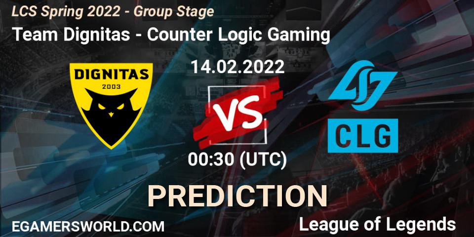 Team Dignitas - Counter Logic Gaming: ennuste. 14.02.22, LoL, LCS Spring 2022 - Group Stage