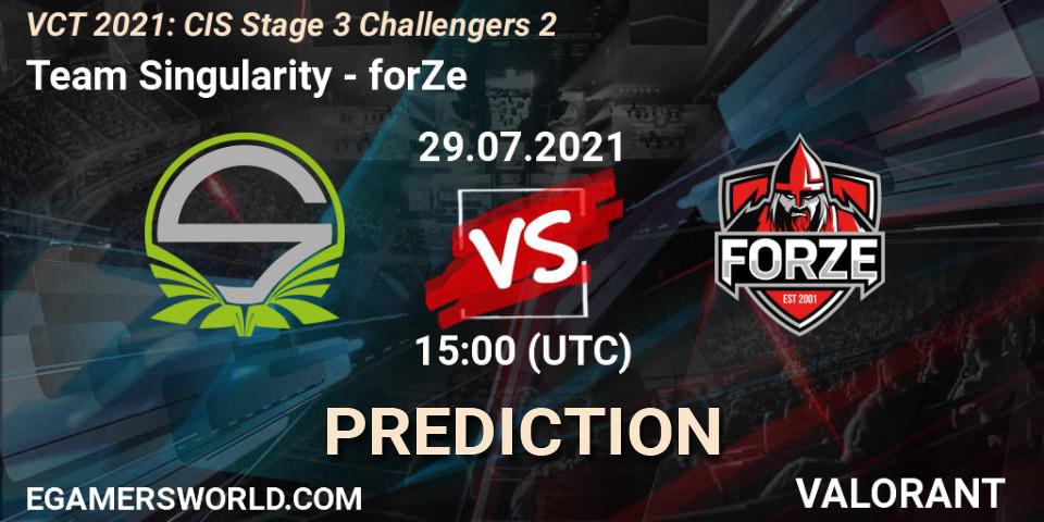 Team Singularity - forZe: ennuste. 29.07.2021 at 15:00, VALORANT, VCT 2021: CIS Stage 3 Challengers 2