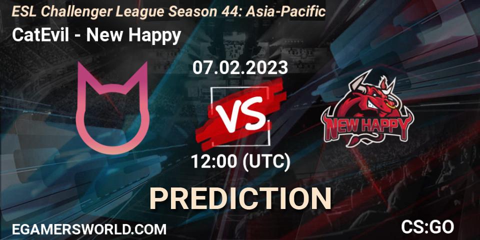 CatEvil - New Happy: ennuste. 07.02.23, CS2 (CS:GO), ESL Challenger League Season 44: Asia-Pacific