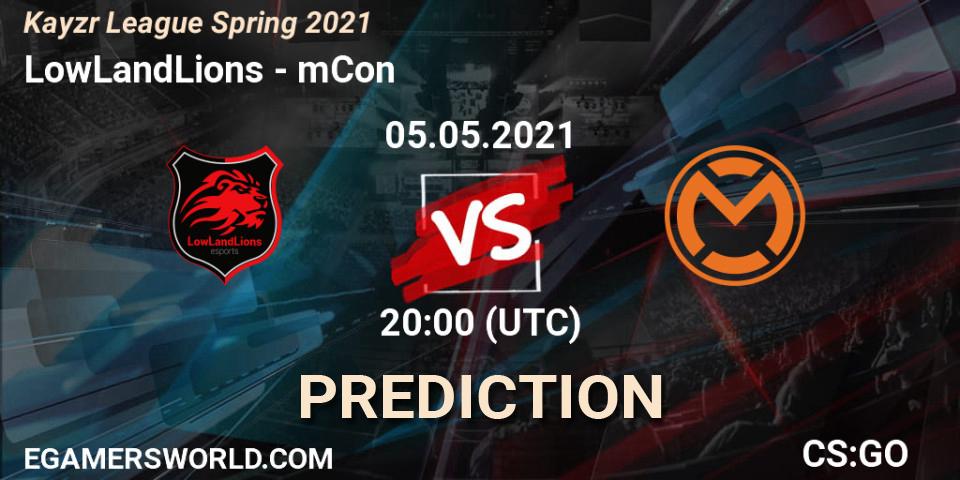 LowLandLions - mCon: ennuste. 05.05.2021 at 20:00, Counter-Strike (CS2), Kayzr League Spring 2021