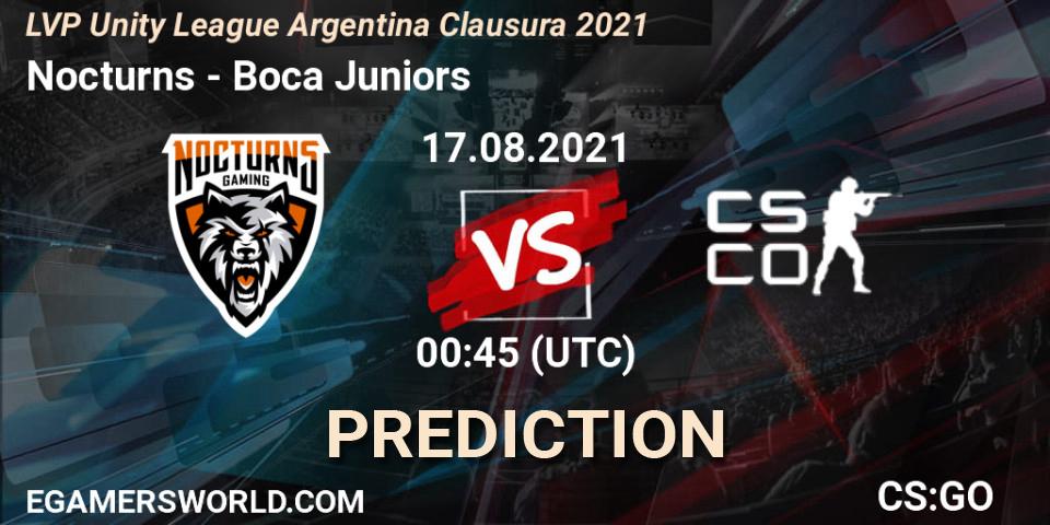 Nocturns - Boca Juniors: ennuste. 24.08.2021 at 00:45, Counter-Strike (CS2), LVP Unity League Argentina Clausura 2021