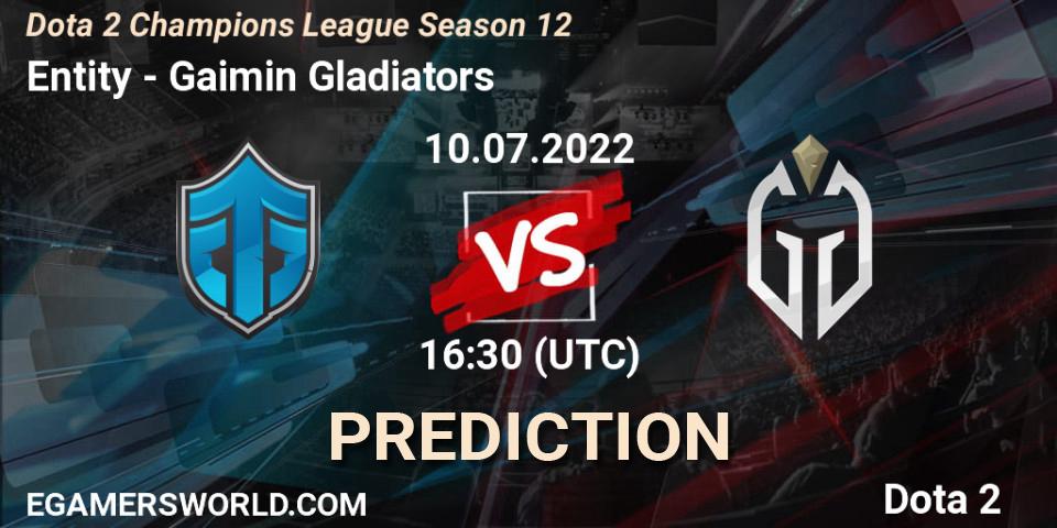 Entity - Gaimin Gladiators: ennuste. 10.07.22, Dota 2, Dota 2 Champions League Season 12