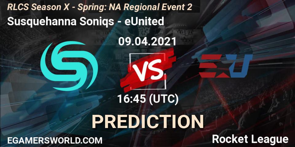 Susquehanna Soniqs - eUnited: ennuste. 09.04.2021 at 16:45, Rocket League, RLCS Season X - Spring: NA Regional Event 2