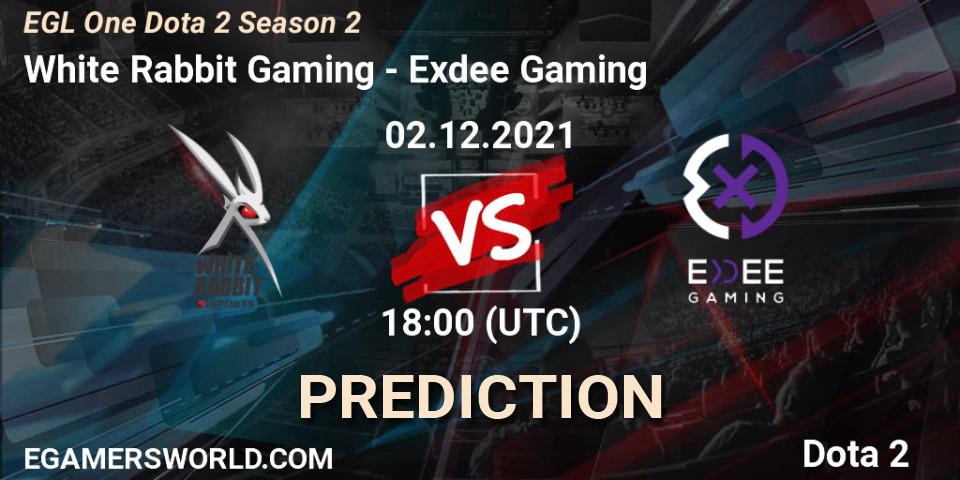 White Rabbit Gaming - Exdee Gaming: ennuste. 02.12.2021 at 18:06, Dota 2, EGL One Dota 2 Season 2