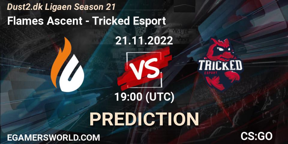 Flames Ascent - Tricked Esport: ennuste. 21.11.2022 at 19:00, Counter-Strike (CS2), Dust2.dk Ligaen Season 21