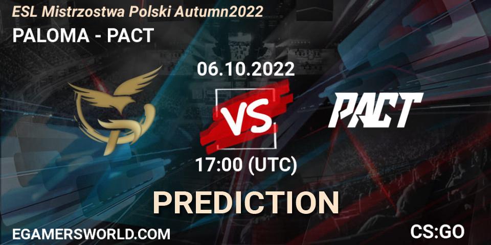 PALOMA - Thunder Awaken: ennuste. 06.10.2022 at 17:00, Counter-Strike (CS2), ESL Mistrzostwa Polski Autumn 2022
