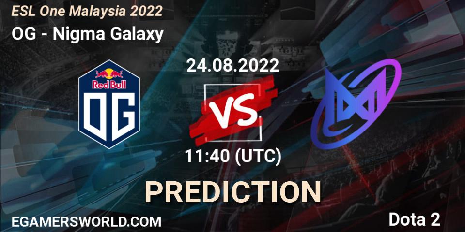 OG - Nigma Galaxy: ennuste. 24.08.22, Dota 2, ESL One Malaysia 2022