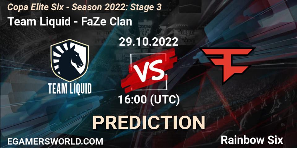 Team Liquid - FaZe Clan: ennuste. 29.10.22, Rainbow Six, Copa Elite Six - Season 2022: Stage 3