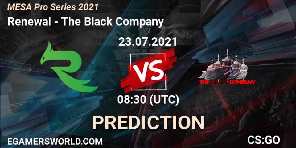 Renewal - The Black Company: ennuste. 23.07.2021 at 08:30, Counter-Strike (CS2), MESA Pro Series 2021