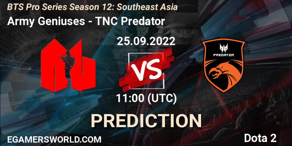 Army Geniuses - TNC Predator: ennuste. 25.09.22, Dota 2, BTS Pro Series Season 12: Southeast Asia