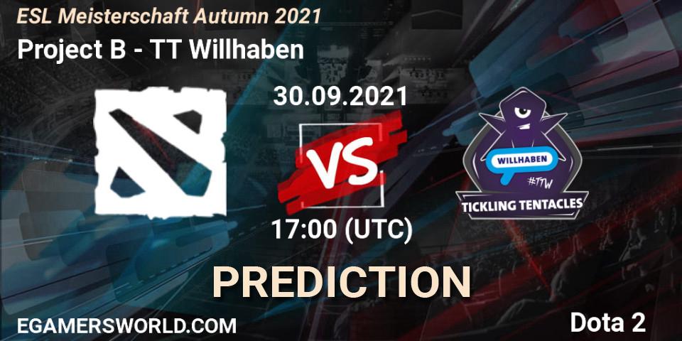 Project B - TT Willhaben: ennuste. 30.09.2021 at 17:02, Dota 2, ESL Meisterschaft Autumn 2021