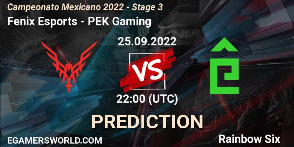 Fenix Esports - PÊEK Gaming: ennuste. 25.09.2022 at 22:00, Rainbow Six, Campeonato Mexicano 2022 - Stage 3
