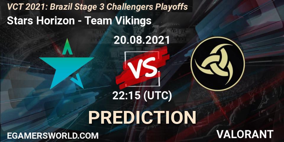 Stars Horizon - Team Vikings: ennuste. 20.08.2021 at 23:00, VALORANT, VCT 2021: Brazil Stage 3 Challengers Playoffs