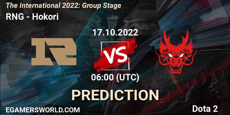 RNG - Hokori: ennuste. 17.10.22, Dota 2, The International 2022: Group Stage