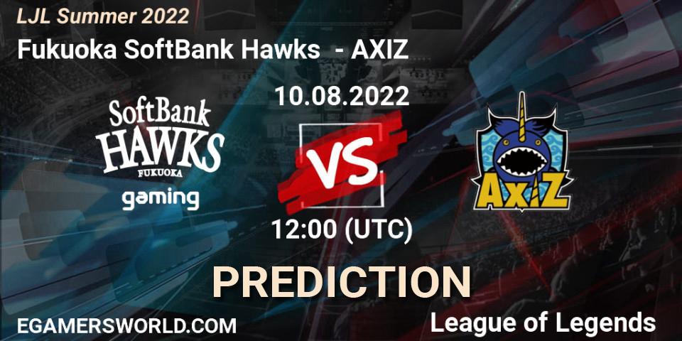 Fukuoka SoftBank Hawks - AXIZ: ennuste. 10.08.22, LoL, LJL Summer 2022