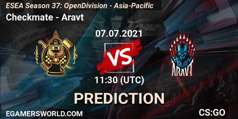Checkmate - Aravt: ennuste. 09.07.2021 at 12:30, Counter-Strike (CS2), ESEA Season 37: Open Division - Asia-Pacific